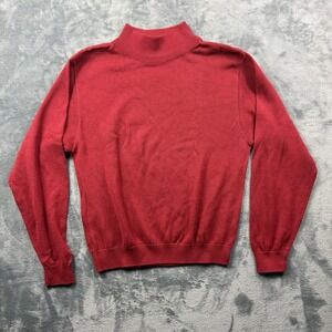 Pendleton Vintage 90s Made in USA Petite M 100% Cotton Red Turtleneck Sweater